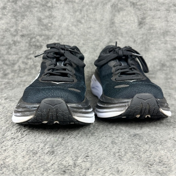 Hoka One One Shoes Womens 6 B Bondi 8 Black/White Running Athletic Gym - Picture 10 of 11